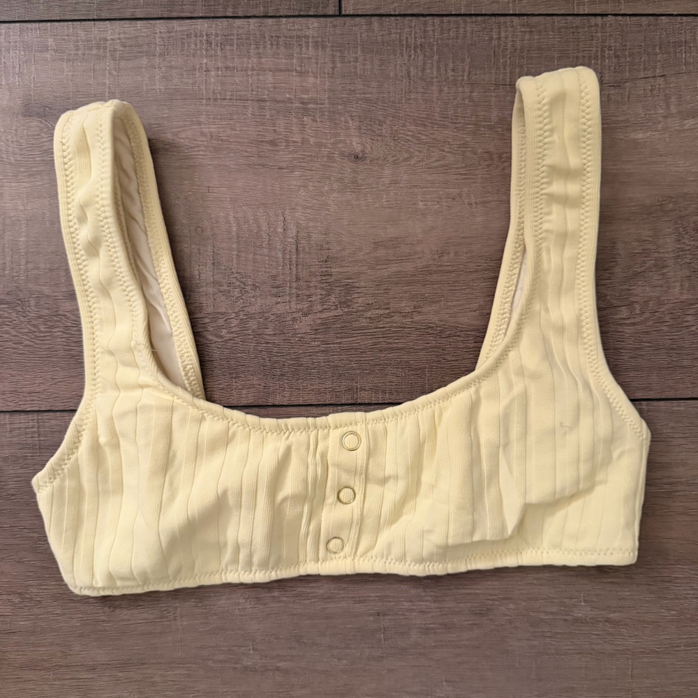 Solid & Striped Yellow Bikini Top - image 1